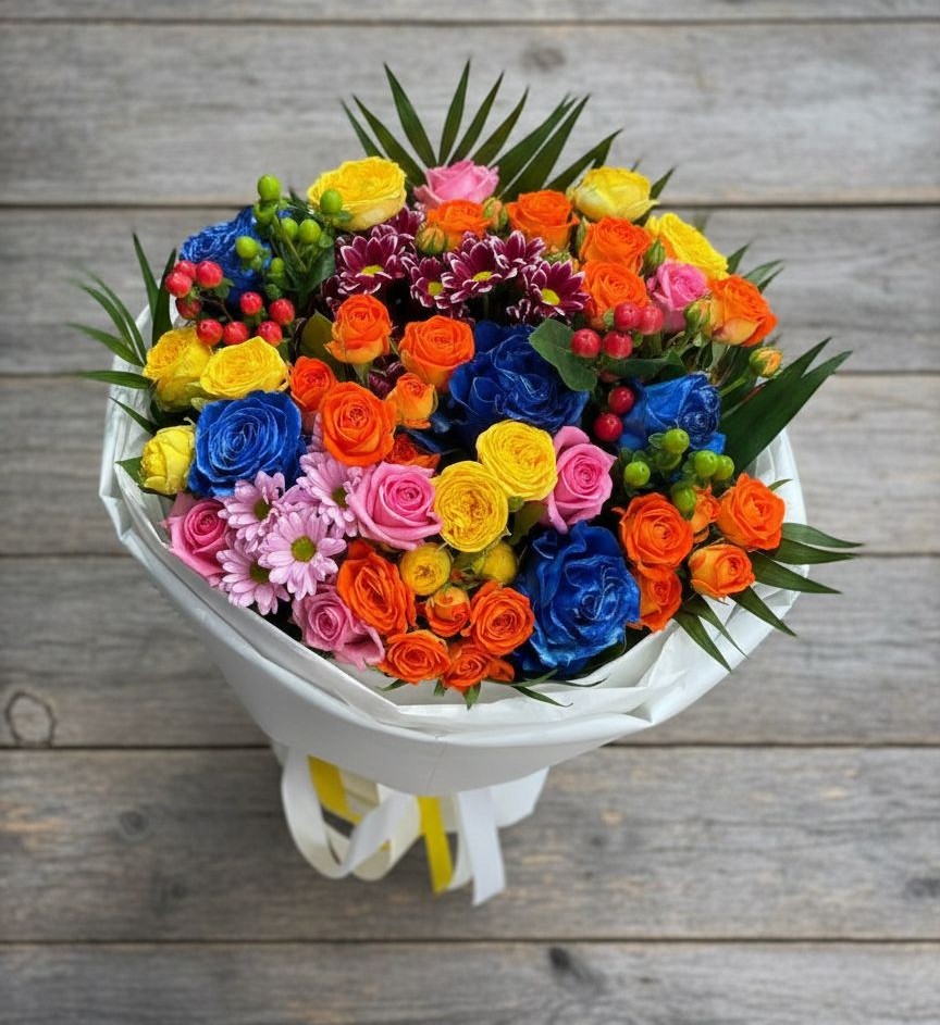 Букет цветов из: Розы и Хризантемы в Полтавской