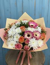 Букет цветов из:  Розы, Герберы и Хризантемы #REPLACE_PRED# Полтавской