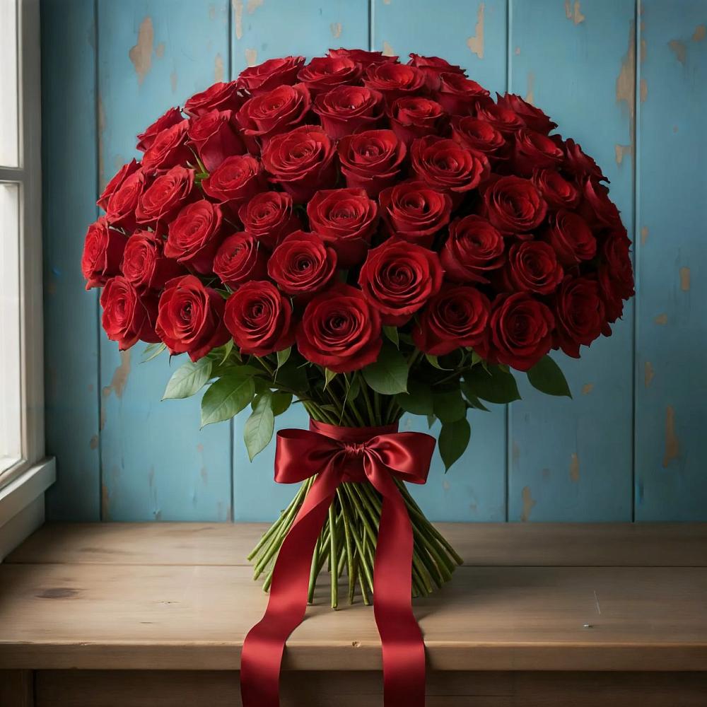 Букет Красные розы Блэк Меджик в Полтавской