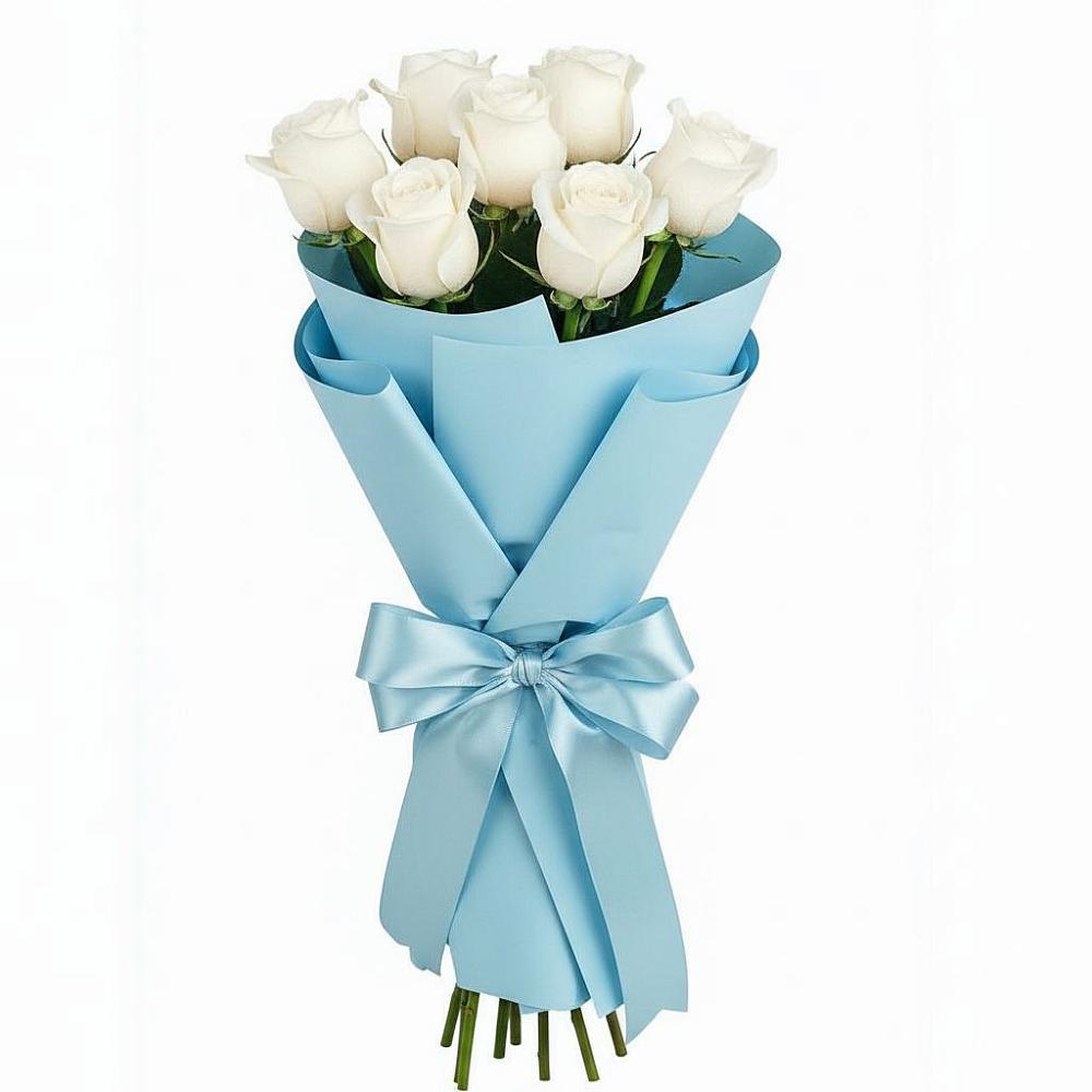 Букет 7 белых роз Проуд в Полтавской