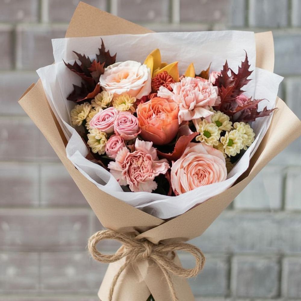 Букет цветов из: Гвоздики, Хризантемы и Розы в Полтавской