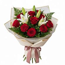 Букет цветов из:  Лилии и Розы в Полтавской