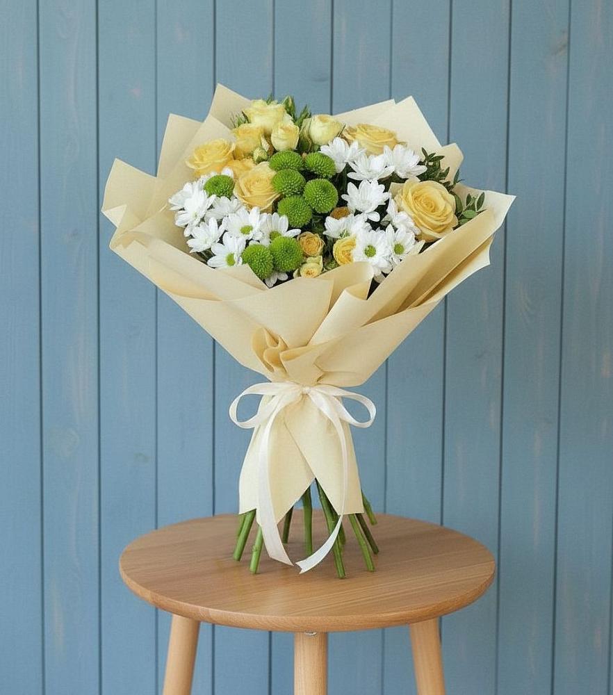 Букет цветов из: Хризантемы и Розы в Полтавской