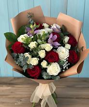 Букет цветов из:  Розы и Альстромерии #REPLACE_PRED# Полтавской