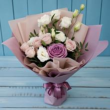 Букет цветов из:  Розы и Лизиантусы в Полтавской