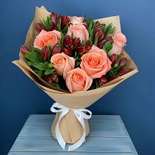 Букет цветов из:  Розы и Альстромерии в Полтавской