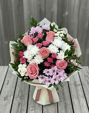 Букет цветов из:  Альстромерии, Гвоздики, Розы и Хризантемы #REPLACE_PRED# Полтавской