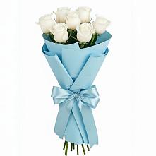 Букет 7 белых роз Проуд в Полтавской