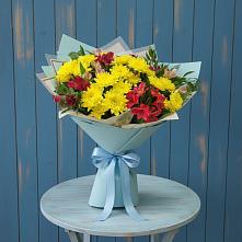 Букет цветов из:  Альстромерии и Хризантемы в Полтавской