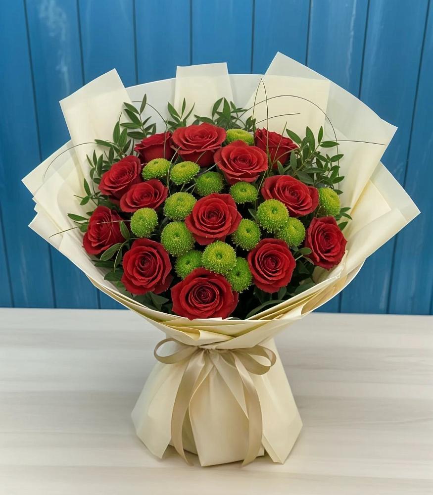 Букет цветов из: Розы и Хризантемы в Полтавской