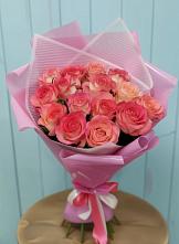 Букет 15 Розовых роз Равель в Полтавской