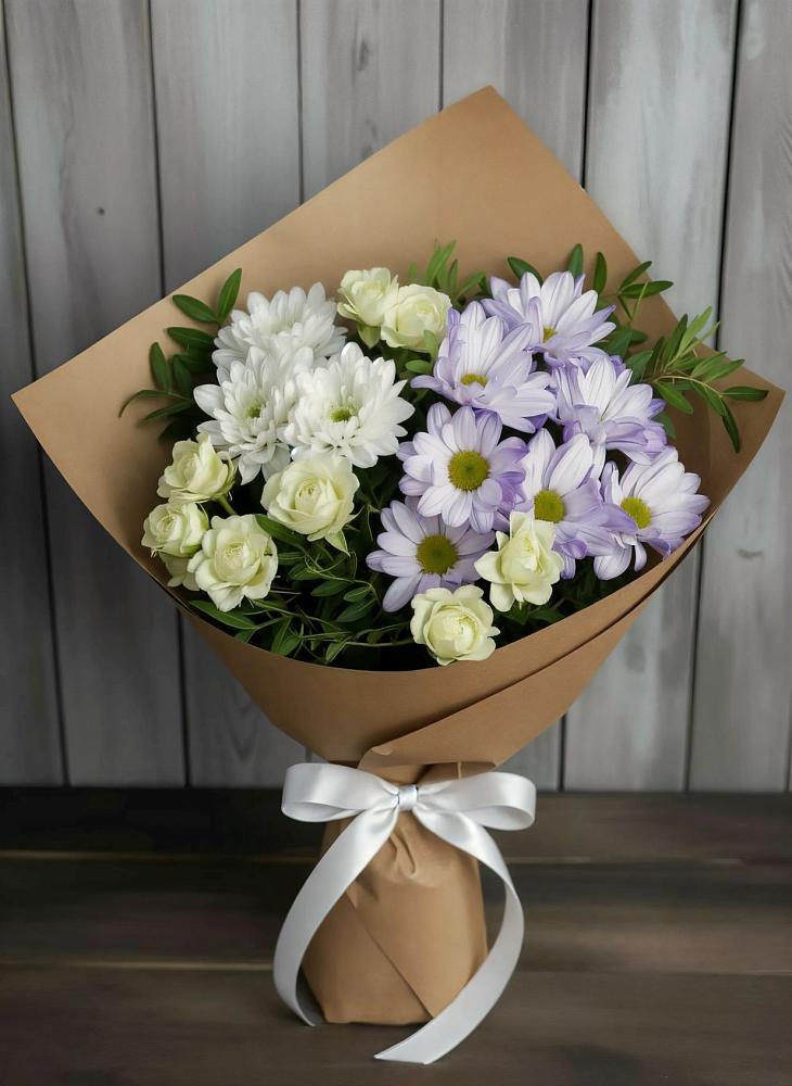 Букет цветов из: Хризантемы и Розы в Полтавской